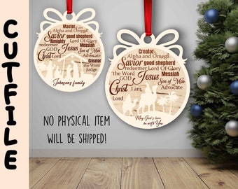 Nativity Ornament SVG Bundle: Christmas Laser Cut Files (Digital Download)