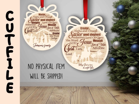Nativity Ornament SVG Bundle: Christmas Laser Cut Files (Digital Download)