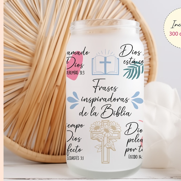 Spanish Frases Biblicas Png 16 oz glass can wrap png, Libbey sublimation designs, Frases religiosas Png, Latina Png, Digital Download