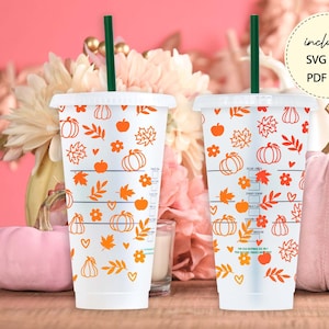 473ml/16oz Minimalistic Maple Leaf Thermos Cup (Starbucks Autumn