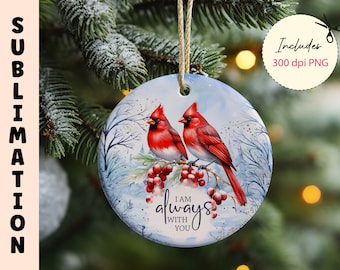 Cardinal Christmas Ornament Sublimation Design (PNG)