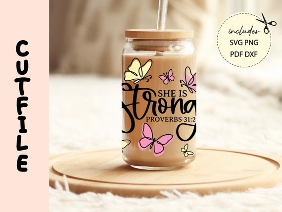Christian Women Libbey Glass Tumbler She is Strong Christian Women Libbey Glass Tumbler She is Strong
