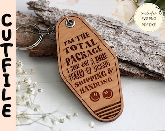 Sarcastic Motel Keychain SVG Bundle: Retro Laser Cut File (Digital Download)