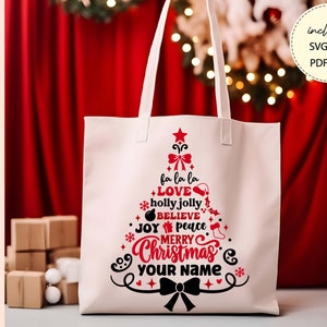 Personalized Christmas Tote Bag SVG: Santa Sack Cut File (Digital Download)