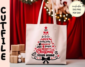 Personalized Christmas Tote Bag SVG: Santa Sack Cut File (Digital Download)