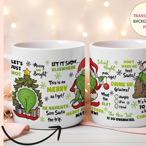 Motifs personnalisés de sublimation, emballage de tasse de 11 oz, Noël drôle Png, tasse à café Png, emballage de tasse de Noël, cadeau pour elle, cadeau pour papa