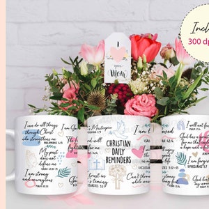 Christian Daily Reminders Mug Sublimation design, 11 oz and 15 oz mug png mug template , Motivational, Inspirational Mug Press Designs Wraps