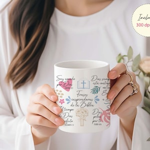 Spanish Bible Verse Mug Sublimation Design (PNG)