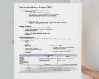 Síndrome de dificultad respiratoria aguda (SDRA) - Guía de estudio en PDF