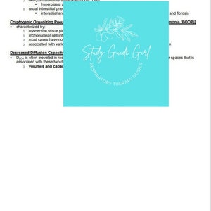 Study Guide - Interstitial Lung Disease - PDF Download - Etsy
