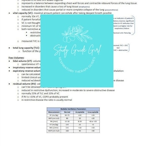 Guide d'étude sur les tests de la fonction pulmonaire PDF | Préparation à l'examen RT en thérapie respiratoire image 4