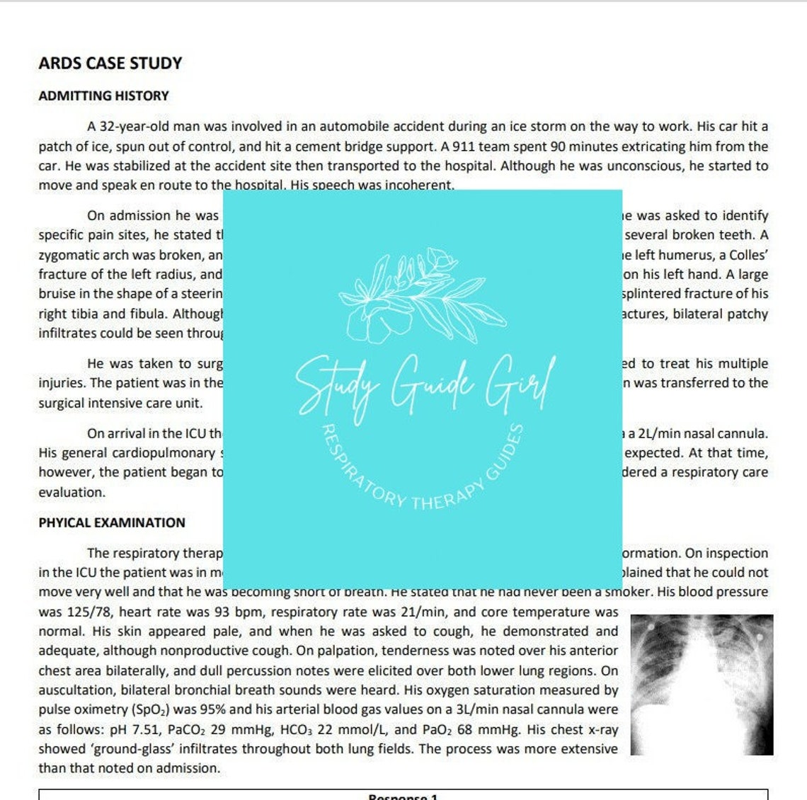 Case Study - Acute Respiratory Distress Syndrome (ARDS) - Instant PDF ...
