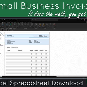Excel Invoice Generator, create printable invoices for your small business  | Auto calculates discounts & tax | Comes with 4 colors, 4 files
