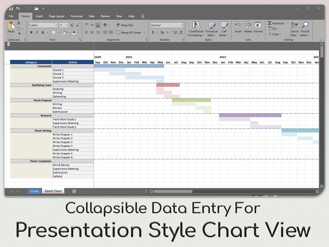 Automatic Gantt Chart Generator Simple to Use Excel Gantt | Etsy
