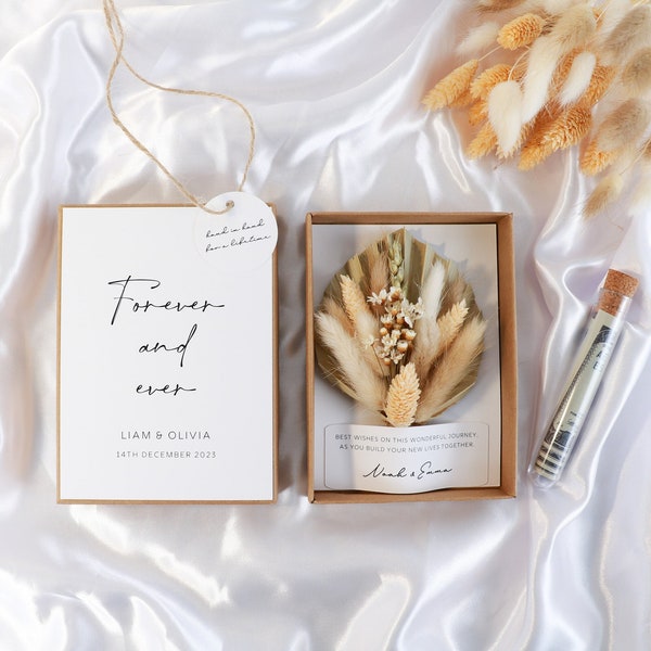 Wedding gift of money with bouquet of dried flowers | personalized | wedding gift | gift box for money