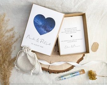 Geschenkbox zur Hochzeit STARS | Personalisierbar | Geldgeschenk Hochzeit | Geschenkschachtel für Brautpaar