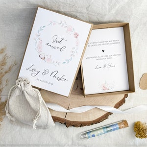 Geschenkbox zur Hochzeit ROSY | Personalisierbar | Geldgeschenk Hochzeit | Geschenkschachtel für Brautpaar