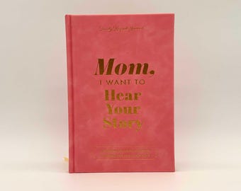 Leather Wrapped Hardback Mom's Story Journal: Gold Foil, Guided Prompts