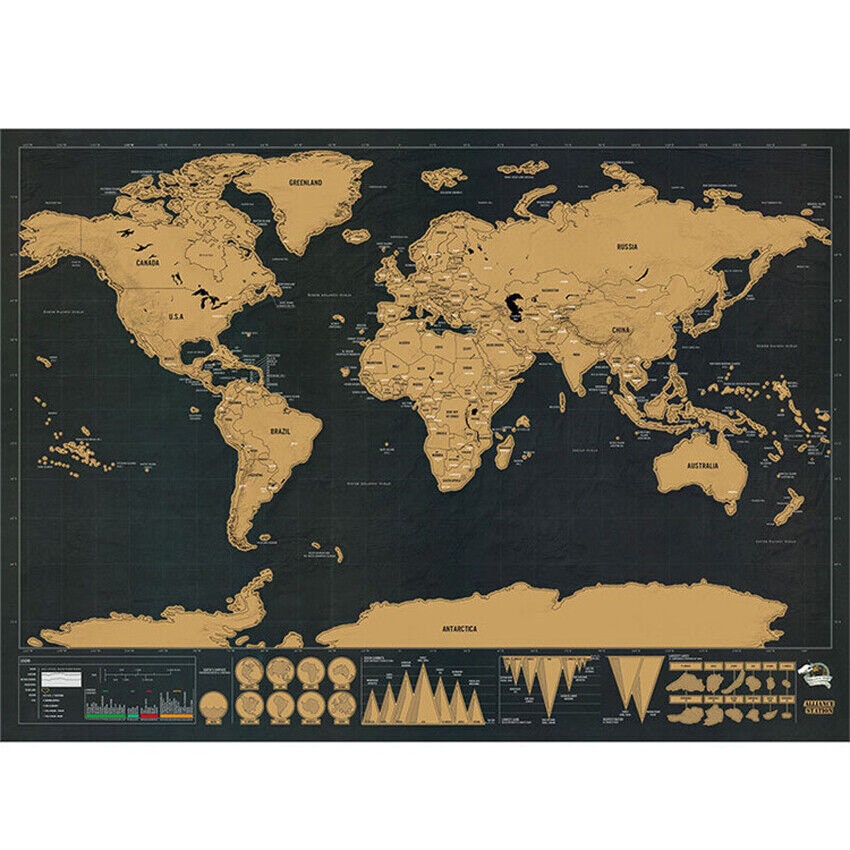 23.5x17 Rasca el mapa de México Color dorado para raspar Mapa de acuarela  Regalo para viajero Tamaño grande 23.5x17 Hecho en EE. UU. -  España