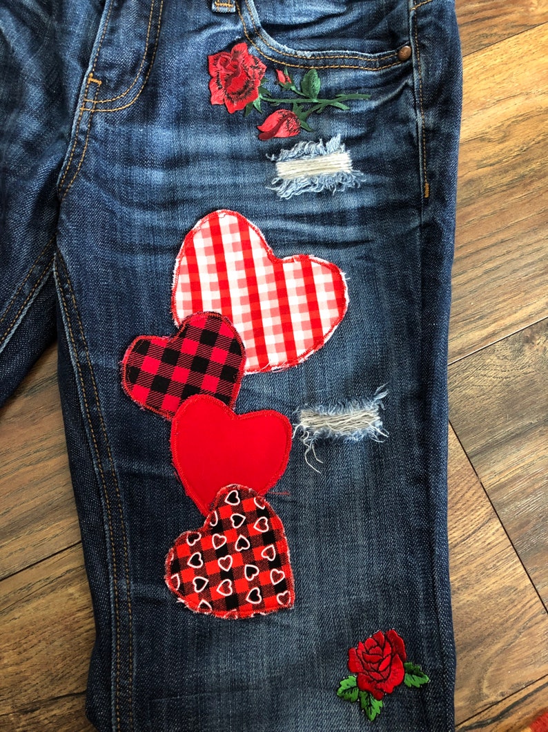 Up-Cycled Vigoss Studio Jeans 910 Skinny \u201cHearts\u201d