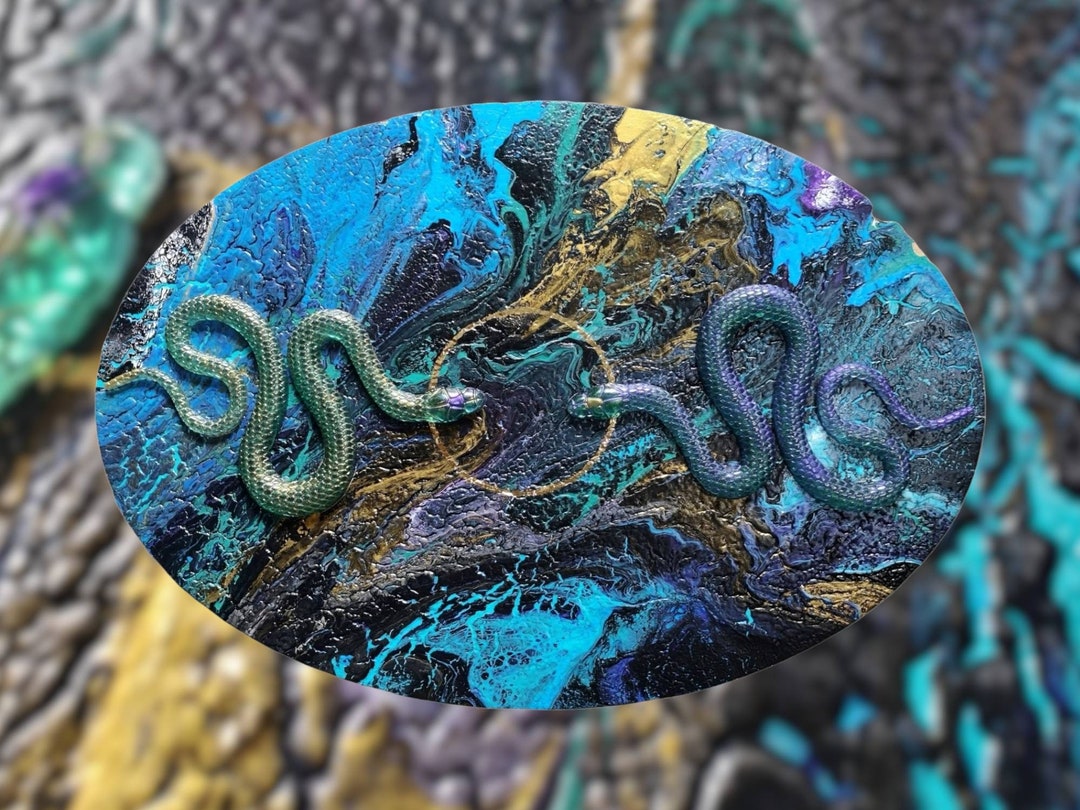 Snakes Acrylic Pouring Art 3D Artwork Snake Collection Etsy