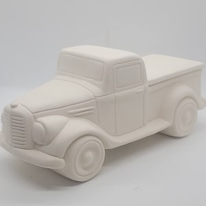 Old School Jalopy Truck With Lid Ready to Ship Ceramic Bisque ready to Paint