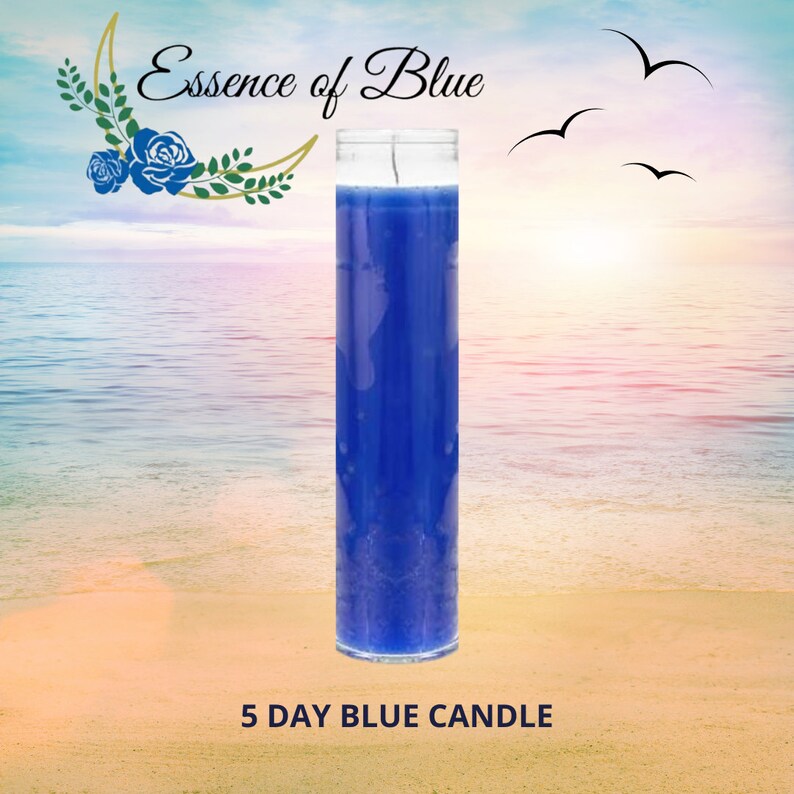 Blue and Yellow 7 Day Candles Ritual Candles Solid Color Etsy