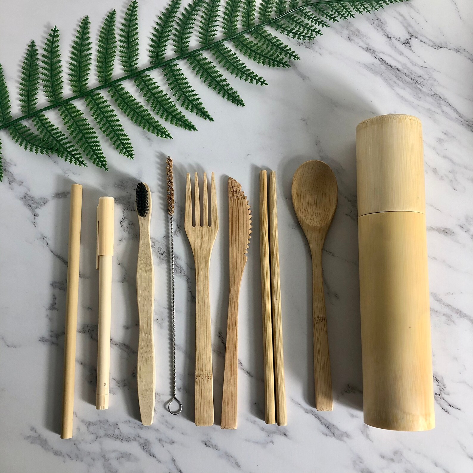 Reusable utensils setBamboo combo Set combo on the go Etsy