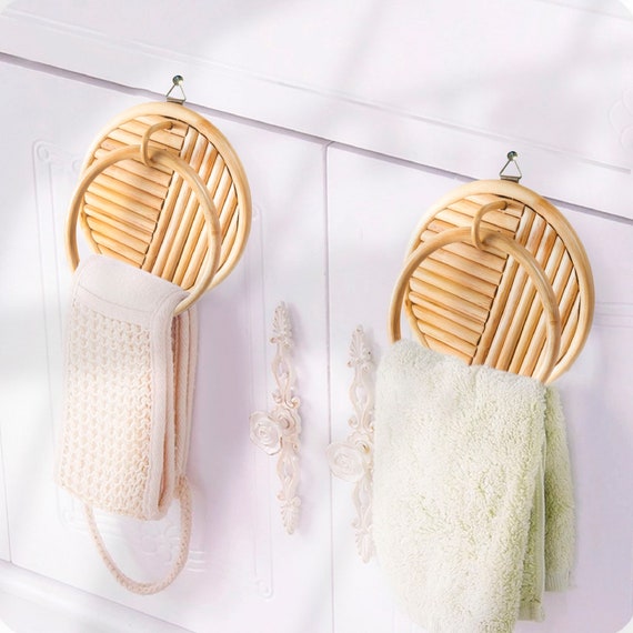 Rattan Towel Rack Towel Hangers Bamboo Rattan Towel Hooks Etsy