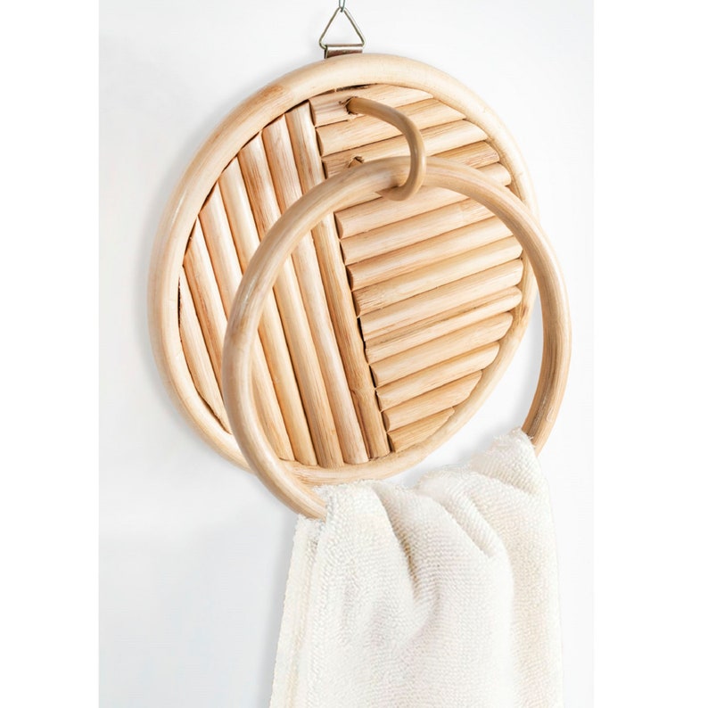 Rattan Towel Rack Towel Hangers Bamboo Rattan Towel Hooks Etsy