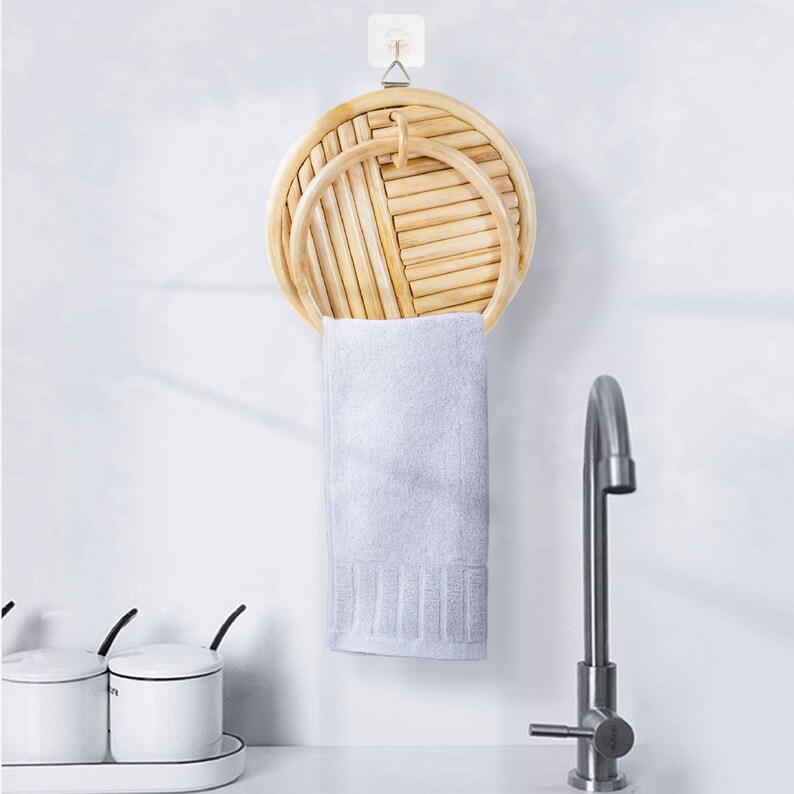 Rattan Towel Rack Towel Hangers Bamboo Rattan Towel Hooks Etsy