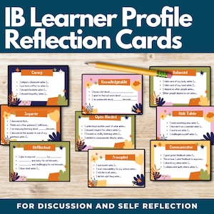 Tarjetas de reflexión sobre el perfil de aprendizaje del IB