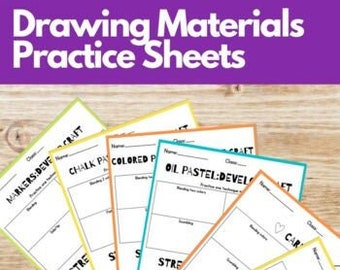 Draw Around the Room drawing technique practice sheets
