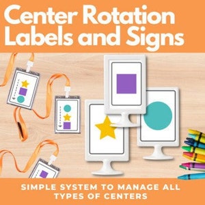 Labels and Signage for Center Rotations for Young Children