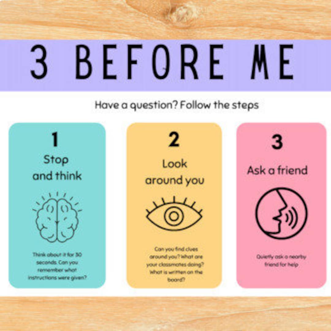 3 Before Me Poster Classroom Posters Classroom Resources Etsy