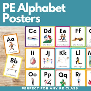 ABC&#39;s in PE Posters PE Decor Physical Education Resources