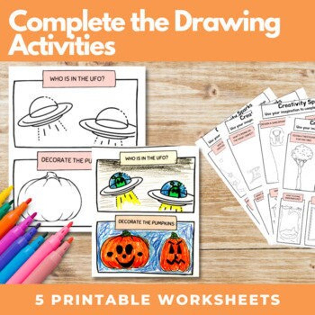 Finish the Drawing Activities - Etsy, image size:1080x1080