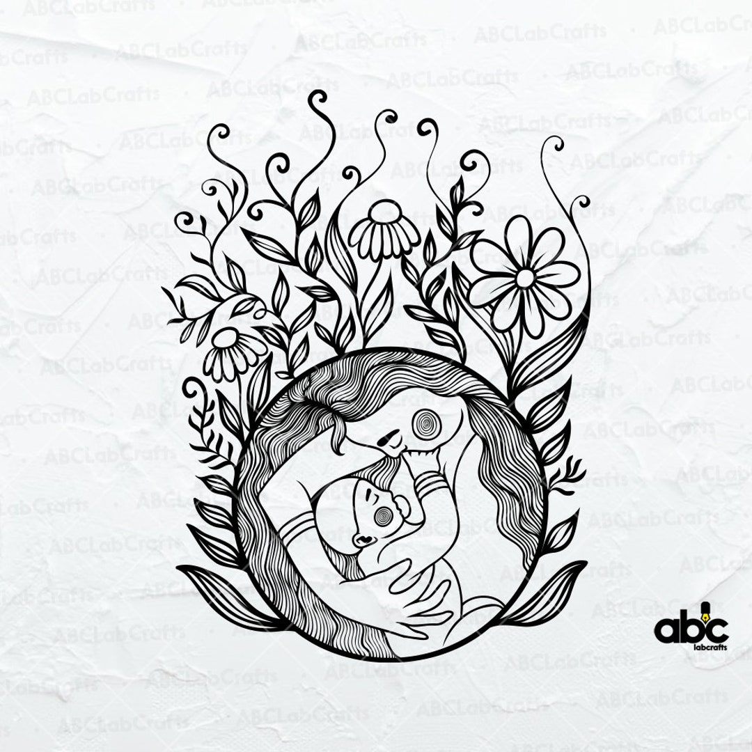 Mom and Baby Svg File Floral Momlife Svg Mama Clipart Mama Svg
