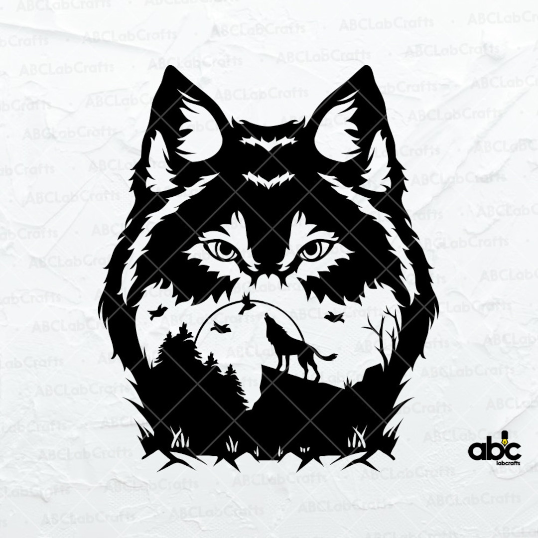 Howling Wolf Svg File Wolf Svg Mountain Wolf Svg Wolf Pack Svg Wolf