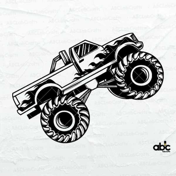 Monster-Truck-Svg-Datei | Monster Truck Dateien für Cricut | Monster Truck Illustration | Monster Truck Png | Monster Truck Clipart