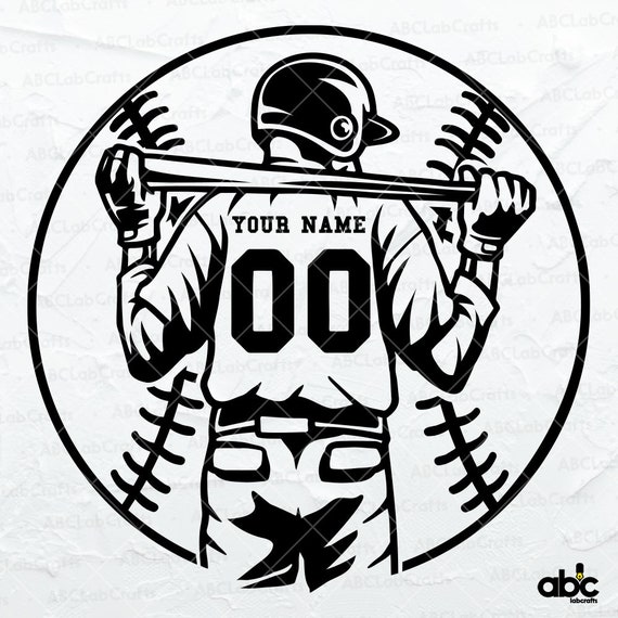Baseball Player Svg File | Personalized Name Svg| Baseball Team Svg | Baseball Dad Svg Clipart Png Eps Files for Cricut Silhouette Printable