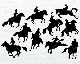 Cowboy Svg Bundle | Cowboy Clipart | Cowboy Cutfile | Western Png | Country Cowboy Svg | Dxf Png Eps Files for Cricut Silhouette Printable
