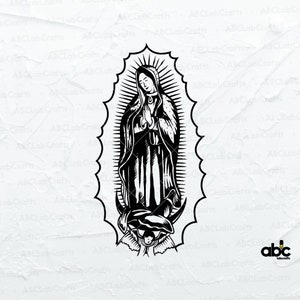 Virgin Mary Svg | Mother Mary Illustration | Mary Mother of God | Christian Svg | Church Svg | Religious Svg | Virgen De Guadalupe