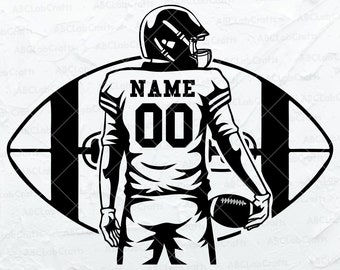 Customized Football Player Svg File | American Football Svg | Football Team Name Svg | Dxf Png Eps Files for Cricut Silhouette Printable