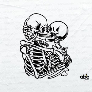 Skeleton Lovers Svg File | Skull Svg | Skeleton Svg | Lover Svg | Undying Love Svg | Dead Love Svg | Skulls Kiss Svg