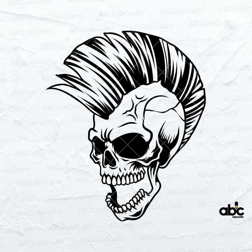 Mohawk Skull Svg File Hairstyle Svg Skull Svg Punk Rock Etsy Uk The 7-legendary-pop-punk-songs-2000s-youtube