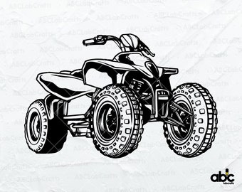ATV Illustration Svg File | Offroad Svg | ATV Clipart | Atv Decal | Dirty 4 Wheels | Cutting Files