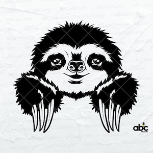 Cute Sloth Svg File | Sloth Clipart | Baby Sloth Svg | Animal Head Svg | Sloth Svg | Png DXF Jpg Eps File for Cricut Silhouette Printable