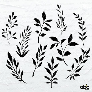 Leaves Svg Bundle | Leaves Clipart | Drawn Leaves Svg | Botanical Clipart | Leaves Png | Dxf Png Eps Files for Cricut Silhouette Printable