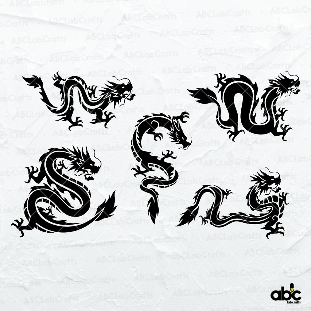 Dragons Svg Bundle | Dragon Clipart | Dragon Silhouette | Dragon Cut ...